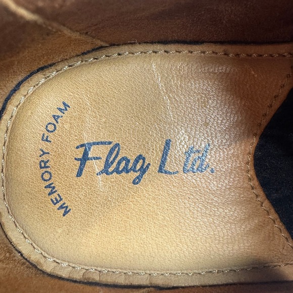 Flag Ltd Leather Oxford Shoes Brown Memory Foam Dress Boys Casual Size 6M - Picture 8 of 9